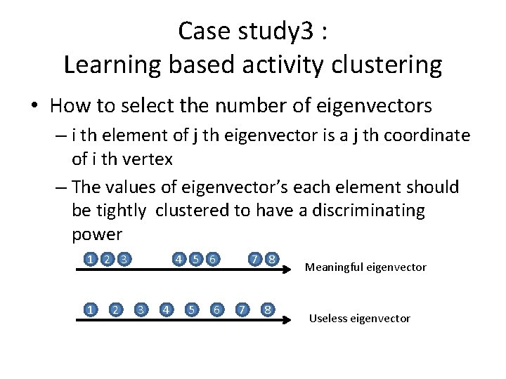 Case study 3 : Learning based activity clustering • How to select the number