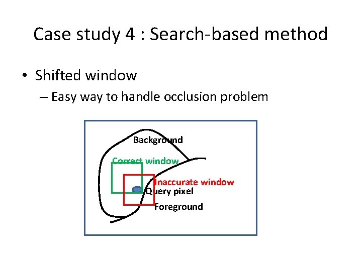 Case study 4 : Search-based method • Shifted window – Easy way to handle