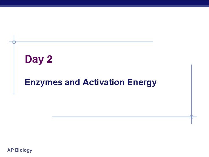 Day 2 Enzymes and Activation Energy AP Biology 