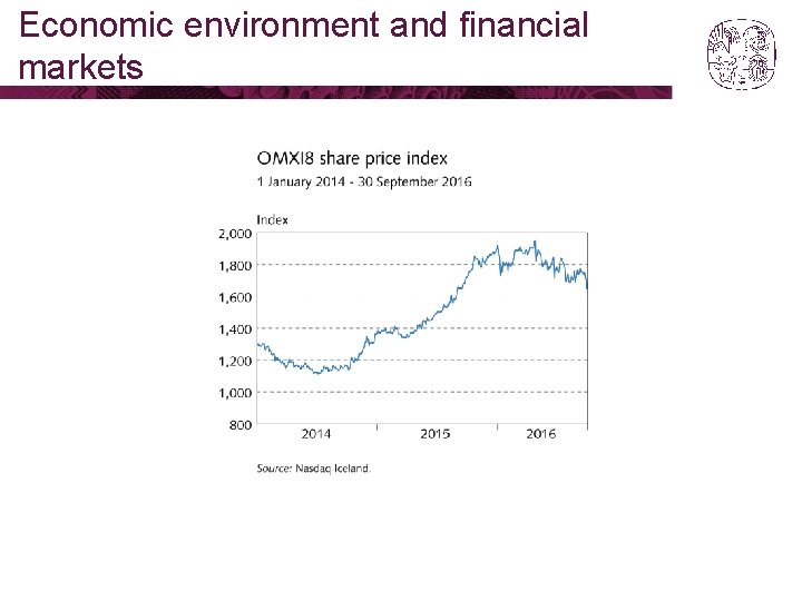 Economic environment and financial markets 