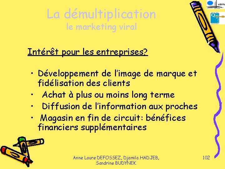 La démultiplication le marketing viral Intérêt pour les entreprises? • Développement de l’image de