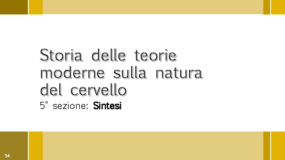 Storia delle teorie moderne sulla natura del cervello 5° sezione: Sintesi 54 