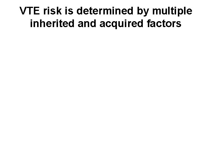 VTE risk is determined by multiple inherited and acquired factors 