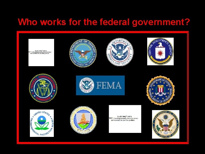 Who works for the federal government? 