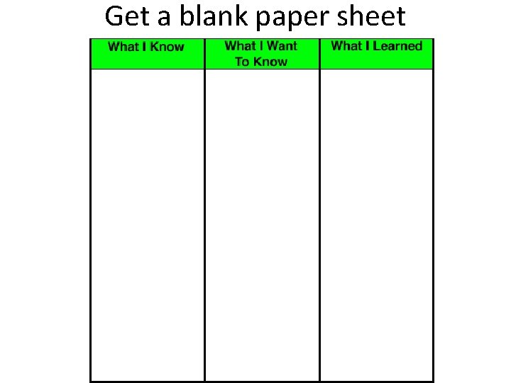 Get a blank paper sheet 