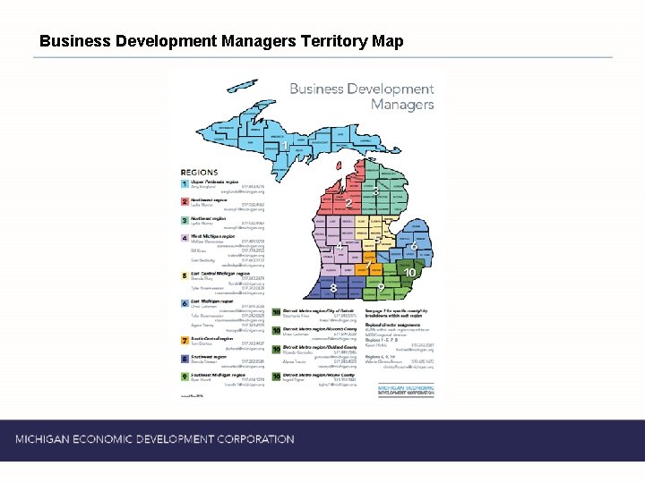 Business Development Managers Territory Map 