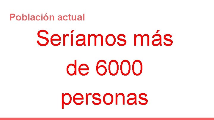 Población actual Seríamos más de 6000 personas 
