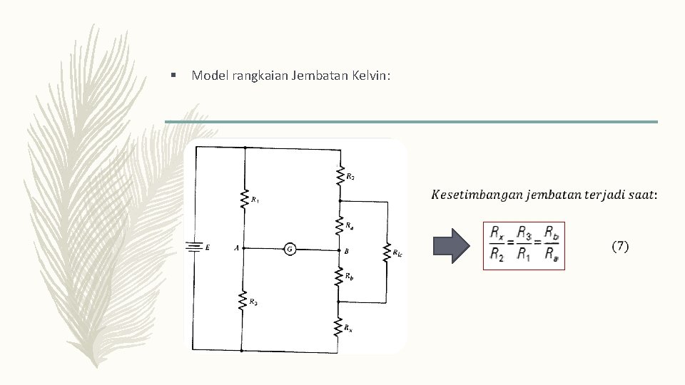 § Model rangkaian Jembatan Kelvin: 