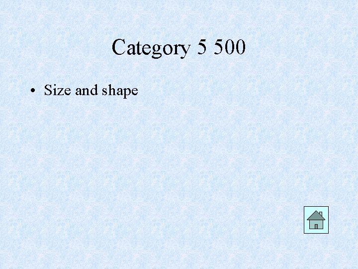 Category 5 500 • Size and shape 