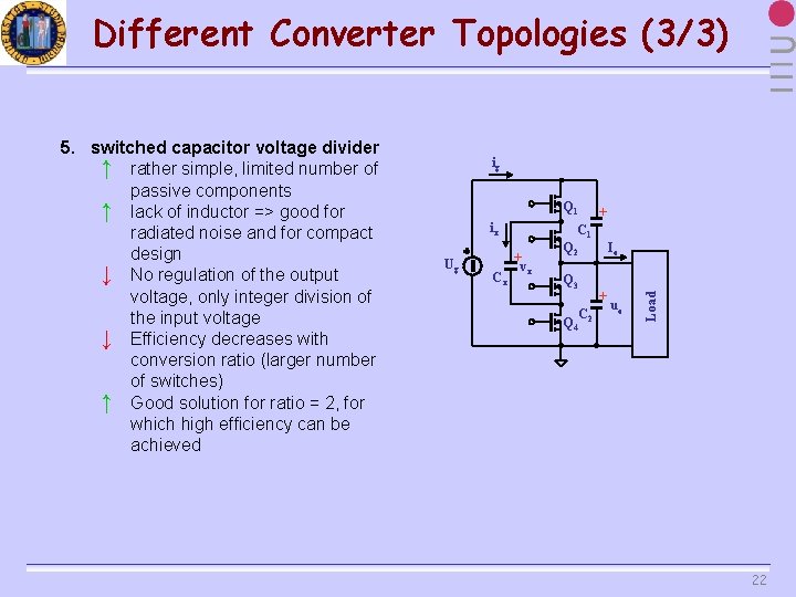 Different Converter Topologies (3/3) ig Q 1 ix Ug Cx + vx + C