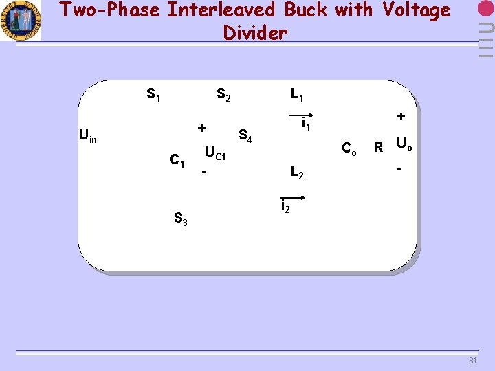 Two-Phase Interleaved Buck with Voltage Divider S 1 S 2 + Uin C 1