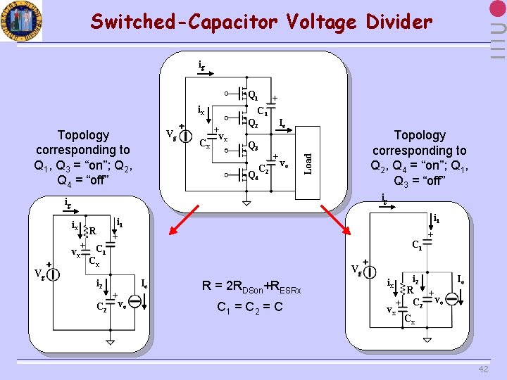 Switched-Capacitor Voltage Divider ig ix Topology corresponding to Q 1, Q 3 = “on”;