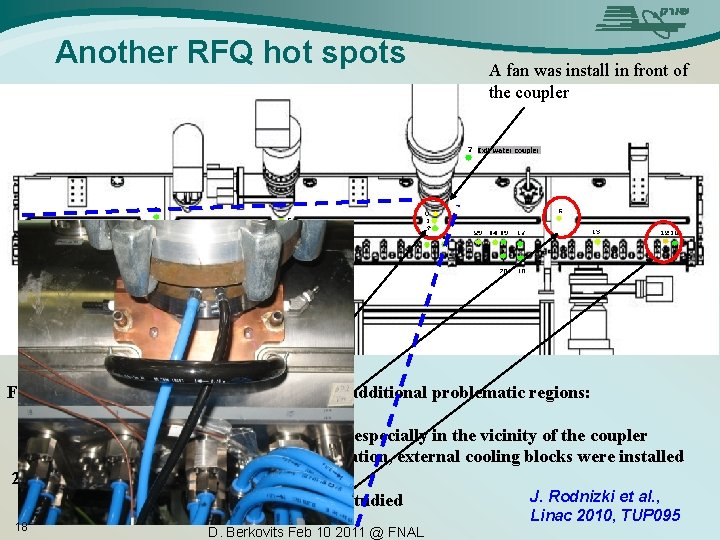 Another RFQ hot spots A fan was install in front of the coupler Further