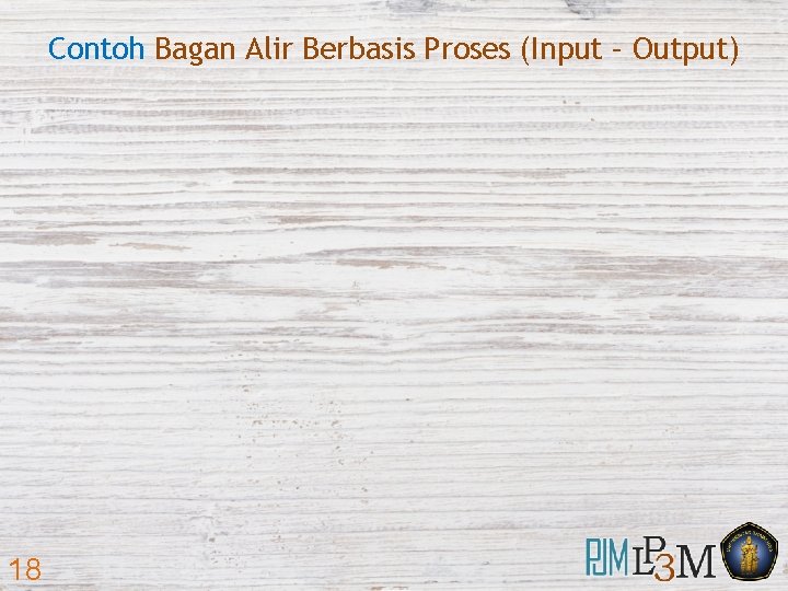 Contoh Bagan Alir Berbasis Proses (Input – Output) 18 