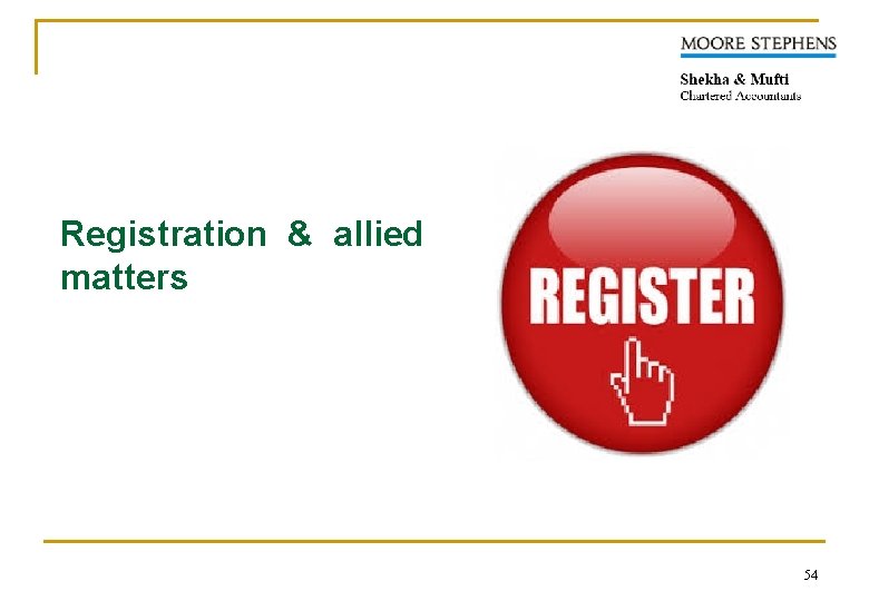 Registration & allied matters 54 