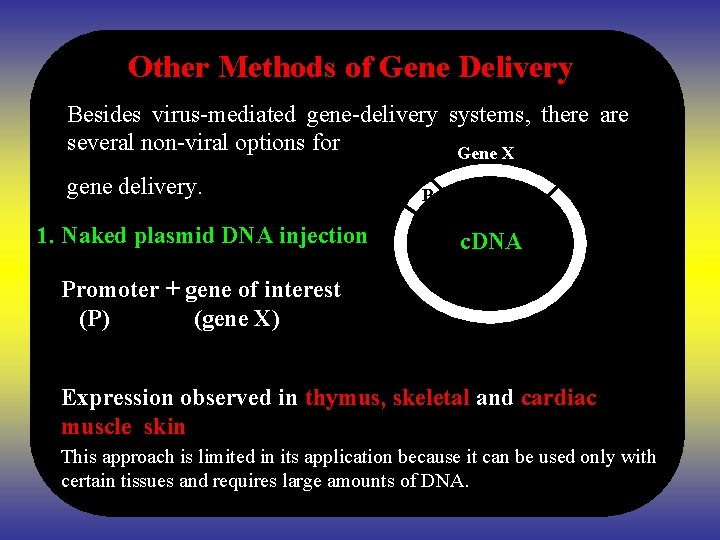 Other Methods of Gene Delivery Besides virus-mediated gene-delivery systems, there are several non-viral options