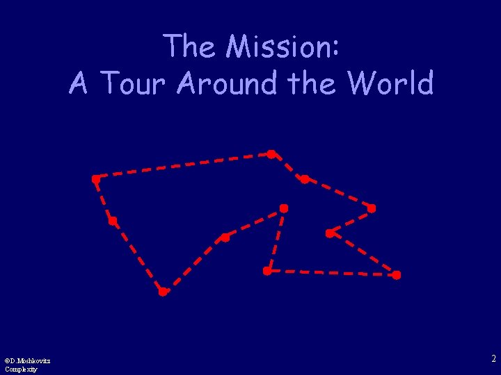 The Mission: A Tour Around the World ©D. Moshkovitz Complexity 2 