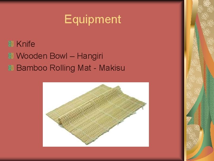 Equipment Knife Wooden Bowl – Hangiri Bamboo Rolling Mat - Makisu 