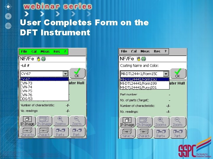 User Completes Form on the DFT Instrument 
