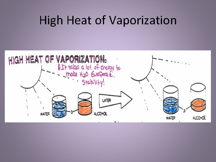 High Heat of Vaporization 