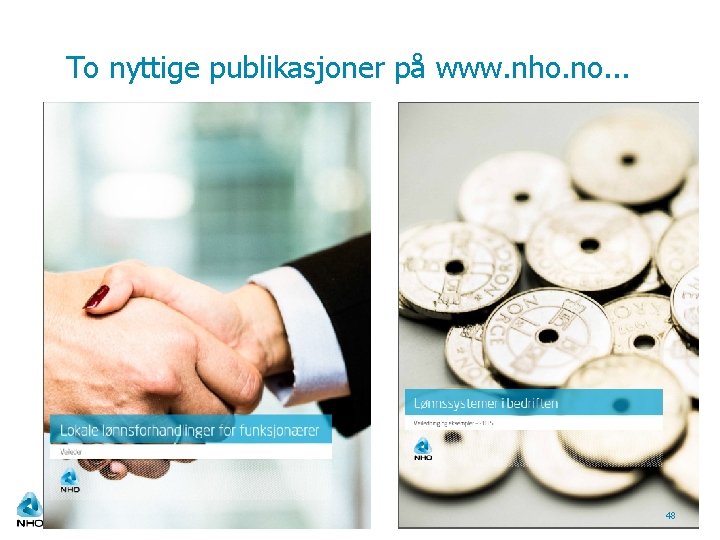 To nyttige publikasjoner på www. nho. no. . . 48 