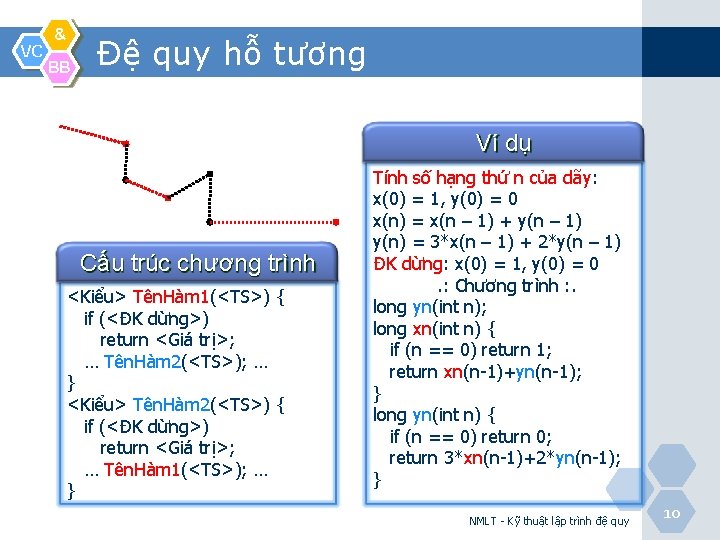 VC & BB Đệ quy hỗ tương Ví dụ Cấu trúc chương trình <Kiểu>