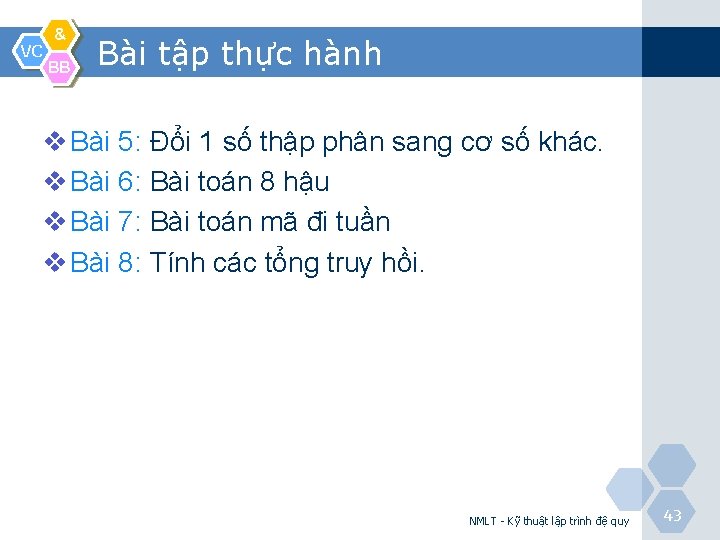 VC & BB Bài tập thực hành v Bài 5: Đổi 1 số thập