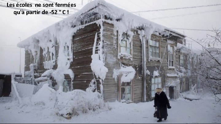 Les écoles ne sont fermées qu'à partir de -52 ° C ! 