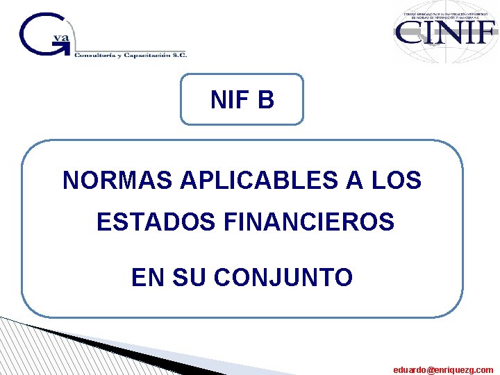 NIF B NORMAS APLICABLES A LOS ESTADOS FINANCIEROS EN SU CONJUNTO eduardo@enriquezg. com 