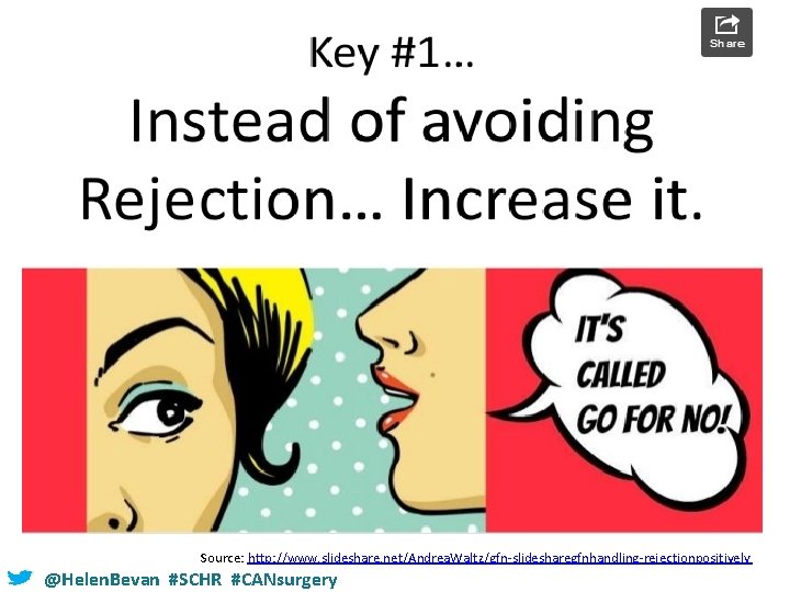 Source: http: //www. slideshare. net/Andrea. Waltz/gfn-slidesharegfnhandling-rejectionpositively @Helen. Bevan #SCHR #CANsurgery 