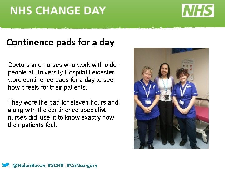 Continence pads for a day Doctors and nurses who work with older people at