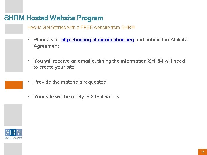 SHRM Hosted Website Program How to Get Started with a FREE website from SHRM