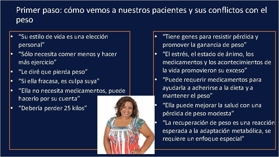 Primer paso: cómo vemos a nuestros pacientes y sus conflictos con el peso •