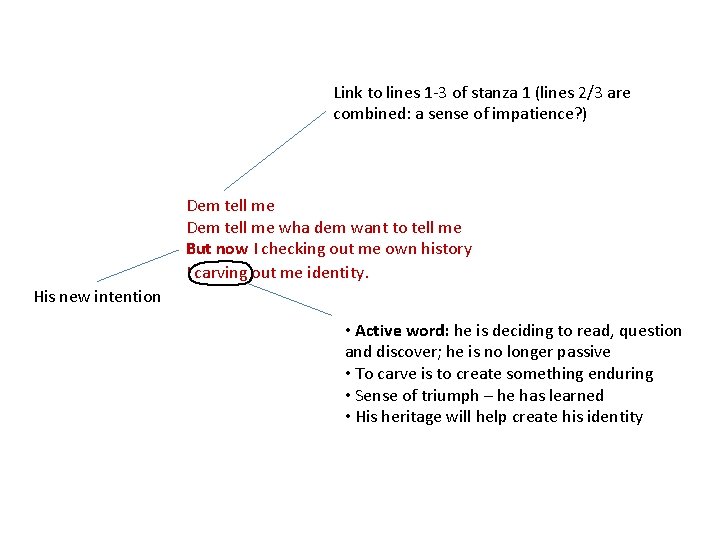 Link to lines 1 -3 of stanza 1 (lines 2/3 are combined: a sense