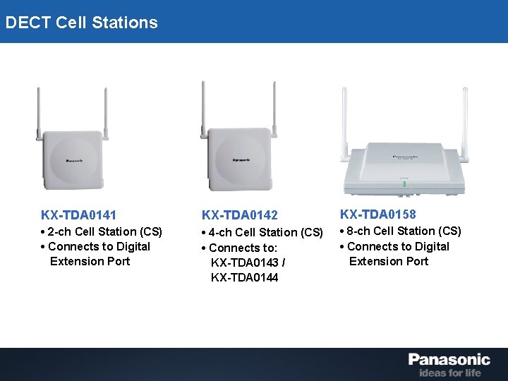 DECT Cell Stations KX-TDA 0141 KX-TDA 0142 KX-TDA 0158 • 2 -ch Cell Station