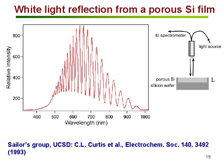 White light reflection from a porous Si film L Sailor’s group, UCSD: C. L.