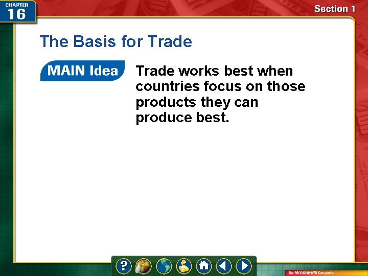 The Basis for Trade works best when countries focus on those products they can
