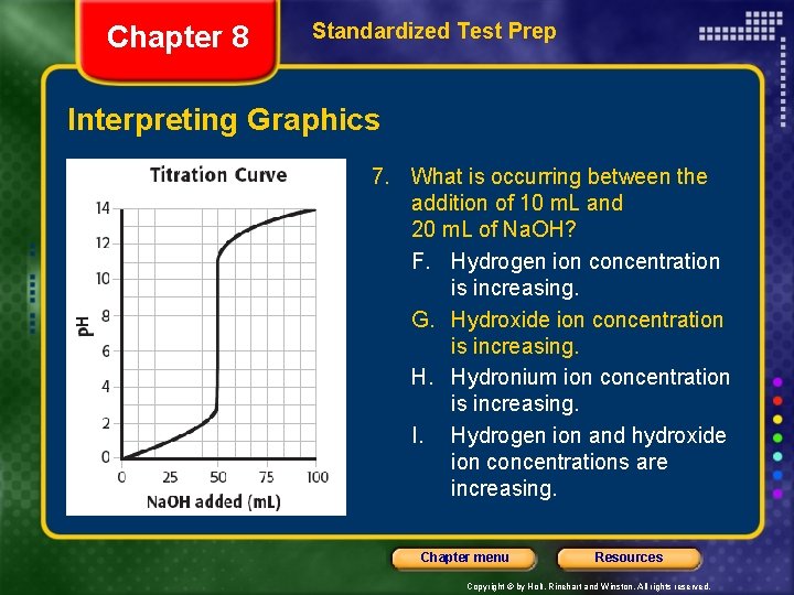 Chapter 8 Standardized Test Prep Interpreting Graphics 7. What is occurring between the addition