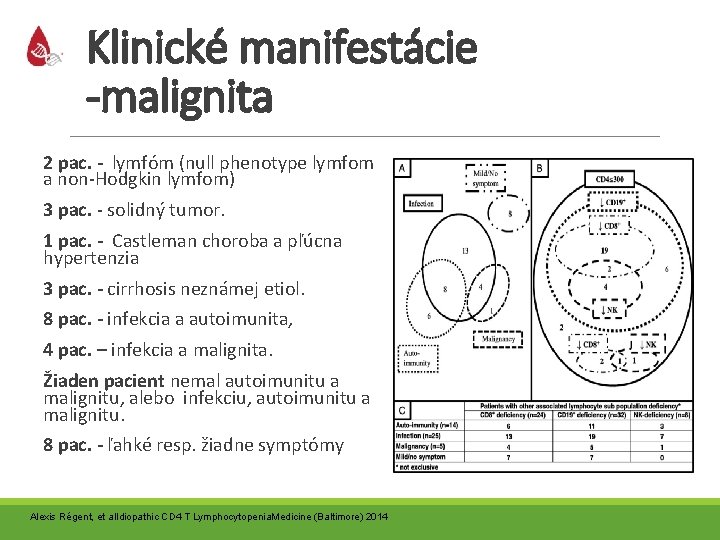 Klinické manifestácie -malignita 2 pac. - lymfóm (null phenotype lymfom a non-Hodgkin lymfom) 3