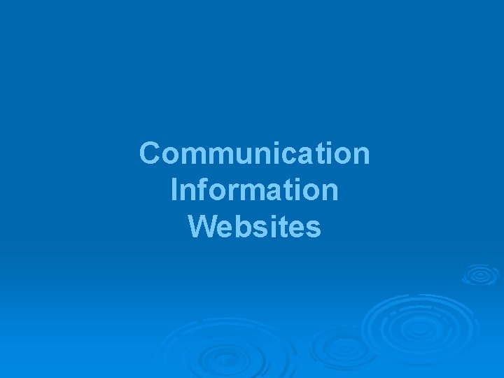 Communication Information Websites 