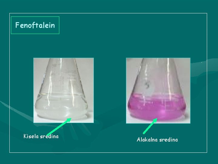 Fenoftalein Kisela sredina Alakalna sredina 