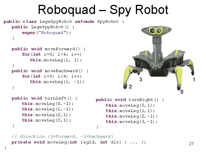 Roboquad – Spy Robot public class Legs. Spy. Robot extends Spy. Robot { public