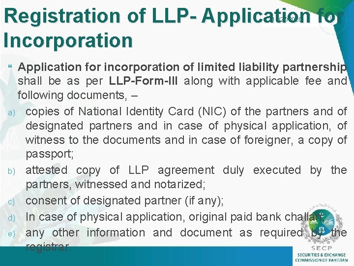 Registration of LLP- Application for Incorporation 10/27/2020 11 Application for incorporation of limited liability