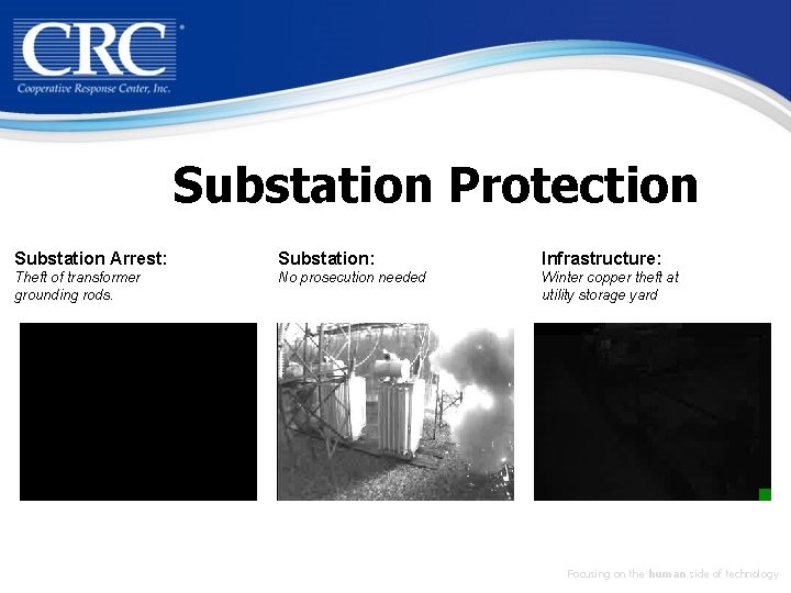 Substation Protection Substation Arrest: Substation: Infrastructure: Theft of transformer grounding rods. No prosecution needed