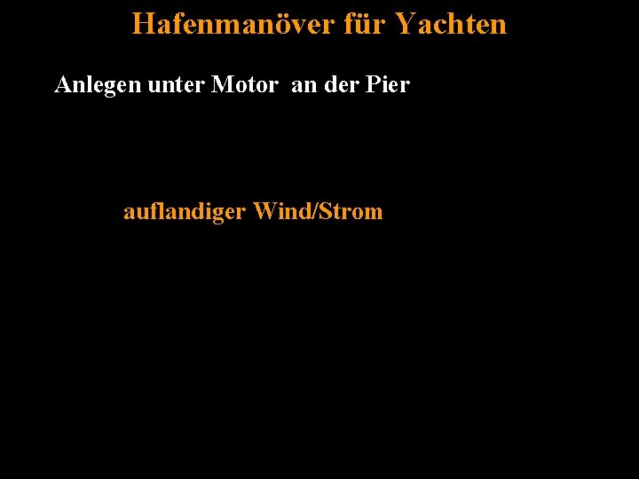 Hafenmanöver für Yachten Anlegen unter Motor an der Pier auflandiger Wind/Strom Bertram Birk 2005/2009