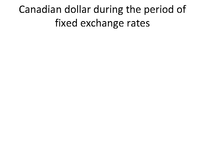 Canadian dollar during the period of fixed exchange rates 