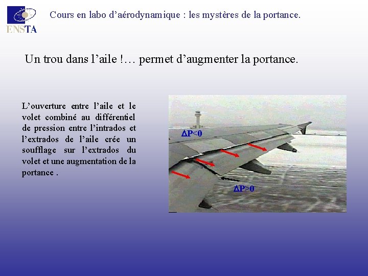 Cours en labo d’aérodynamique : les mystères de la portance. Un trou dans l’aile