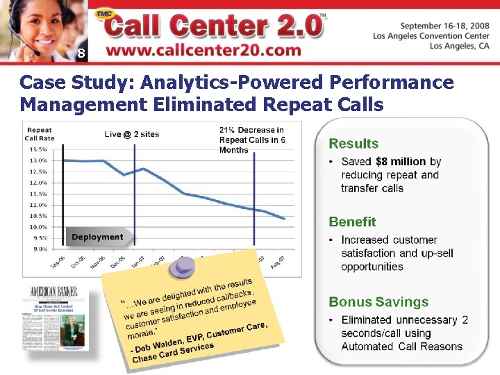 8 Case Study: Analytics-Powered Performance Management Eliminated Repeat Calls 