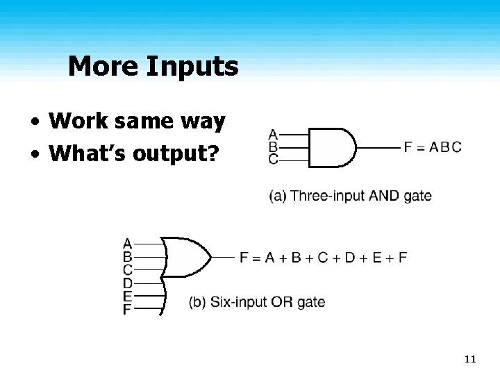 More Inputs • Work same way • What’s output? 11 