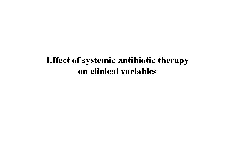 Effect of systemic antibiotic therapy on clinical variables 